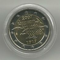 Finnland 2 Euro Gedenkmünze 2007 90 Jahre Unabhängigkeit unzirkuliert