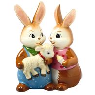 Goebel Ostern "Beste Freunde" Hasenpaar mit Lamm Der Osterhase und seine Freunde NEU