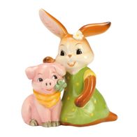 Goebel Ostern "Hab ich ein Glück" Hase mit Schwein Der Osterhase und seine Freunde