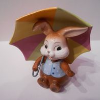 Goebel Ostern "Regnet es noch?" Hase mit Regenschirm Wanderhasen 2010 Schirm NEU OVP