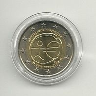 Frankreich 2 Euro Gedenkmünze 2009 10 Jahre WWU unzirkuliert