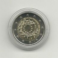 Frankreich 2 Euro Gedenkmünze 2015 30 Jahre Flagge unzirkuliert