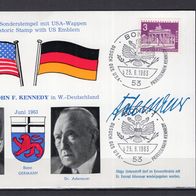 BRD / Bund 1963 Sonderpostkarte Kennedy in Deutschland mit Berlin MiNr. 231 Sonderste