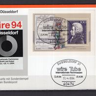 BRD / Bund 1994 Messebeleg wire 94 Düsseldorf mit Block 26 Sonderstempel
