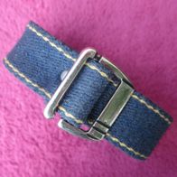 Vintage Herren Jeans Gürtel blau 90 cm 2,8 cm Textil 90er coole Metall Schnalle
