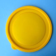Ersatzdeckel gelb DDR Plaste Vorratsdose Ø 10 cm Pneumant rund weiß Dose Deckel