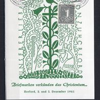 BRD / Bund 1961 Sonderpostkarte Sammlergilde St. Gabriel mit MiNr. 226 Sonderstempel