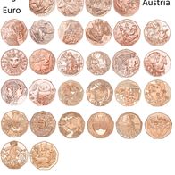 Österreich Austria 5 EURO Kupfermünzen (30 Stück) UNC Neu plus 13 Folder!