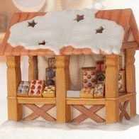 Goebel Nina & Marco "Christbaumkugelstand" 16cm Marktstand Teelicht Weihnacht NEU OVP