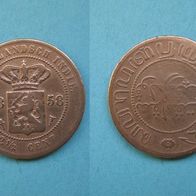 Nederländisch Indien 2 1/2 Cent 1858 Kupfer (W81)