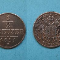 Österreich 1/2 Kreuzer 1851 B Kupfer (W82)