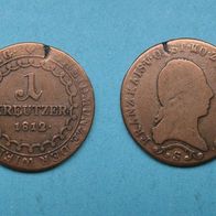 Österreich 1 Kreuzer 1812 S Kupfer Franz II (W91)