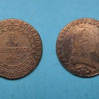 Österreich 1 Kreuzer 1812 B Kupfer Franz II (W92)