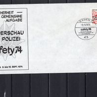 BRD / Bund 1974 Sonderbeleg safety 74 Sonderschau der Polizei mit MiNr. 759 Sonders 1