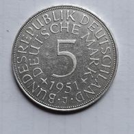 5 DM Münze 1951 J 625/1000 Silber 11,2 Gramm