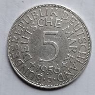5 DM Münze 1956 J 625/1000 Silber 11,2 Gramm