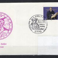 BRD / Bund 1983 Ausstellungsbeleg Briefmarkenausstellung Luther mit MiNr. 1193 gela