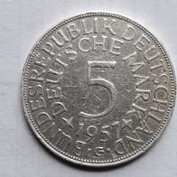 5 DM Münze 1957 G 625/1000 Silber 11,2 Gramm