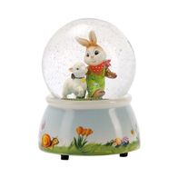 Goebel Ostern Schneekugel Wunschkugel "Hase mit Lamm" 15 cm Musikwerk 2012 NEU + OVP