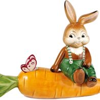 Goebel Ostern "Hallo kleiner Freund" Hase mit Karotte und Schmetterling 2010 NEU OVP