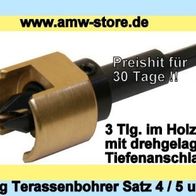 Famag Terassenbohrer Satz 4-6mm 3 Tlg Holzkoffer Terasse Bohrer Senker Vorbohrer 