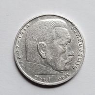 2 Reichsmark Hindenburg 1936 G 625/1000 Silber 8 Gramm