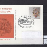 BRD / Bund 1996 Ausstellungspostkarte Kieler Umschlag mit MiNr. 1386 gelaufen