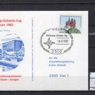 BRD / Bund 1985 Sonderpostkarte Schleswig-Holstein-Tag 1985 mit MiNr. 1250 gelaufen