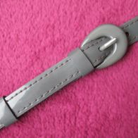 Vintage Damen Taillen Gürtel Lack grau 90 cm 1,5 cm schmal 90er glänzend anthrazit