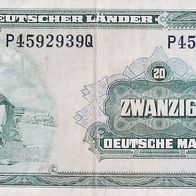 20 Deutsche Mark 1949 Bank Deutscher Länder Originalbanknote - 0047