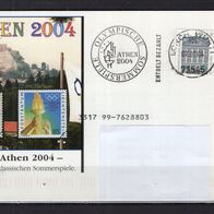 BRD / Bund 2002 Sonderpostkarte Olympische Sommerspiele mit MiNr. 2374 gelaufen