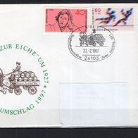 BRD / Bund 1997 Ausstellungsbeleg Kieler Umschlag 1997 mit MiNr. 750 + 1009 gelaufen