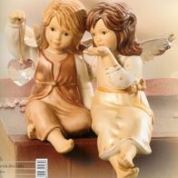 Goebel "Von Herzen alles Liebe" 2 Engel Engelpaar mit Kristall-Herz Champagner 2008