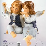 Goebel "Von Herzen alles Liebe" 2 Engel Engelpaar mit Kristall-Herz Nachtblau 2008