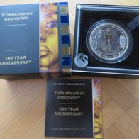 2 Unze-Silbermünze 2 Dollar 100 Jahre Tutankhamun 2022