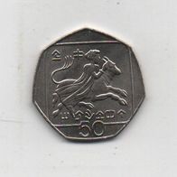 Münze Zypern. 50 . Kibris 2004
