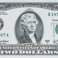 2 Dollars 2003 A aus den USA "New York (B)" kassenfrische Originalbanknote - 0003