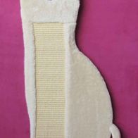 NEU: Kratzbrett Kratzmatte Sisalteppich Plüsch 33 × 70 cm natur beige Katzenform