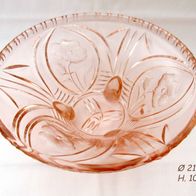 Omas Obstschale * schöne alte Glasschale Rosalinglas auf Füßchen Ø 21,5 cm