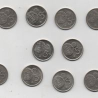 10 Münzen Spanien 5 Peseten WM 1982