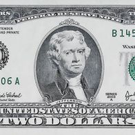 2 Dollars 2003 A aus den USA "New York (B)" f. kassenfrische Originalbanknote - 0003A