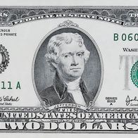 2 Dollars 2003 A aus den USA "New York (B)" kassenfrische Originalbanknote - 0004