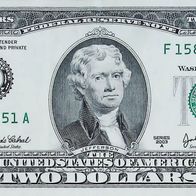 2 Dollars 2003 A aus den USA "Atlanta (F)" edle Originalbanknote - 0005A