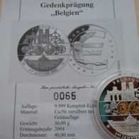 Belgien 2002 SILBER Gold Gedenkmünze Erstabschlag PP