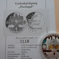 Portugal 2002 GOLD SILBER 1 Euro Erstabschlag PP * *