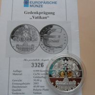 Vatikan 2002 GOLD SILBER 1 Euro Erstabschlag PP * *