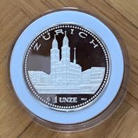 1 Unze Silbermedaille Helvetia-Taler Jahr 1990 Zürich