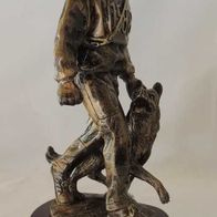 1 Hundesport Figur aus Resin Hundeführer mit Hund Unterordnung Begleithund II. Wahl