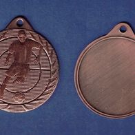 100 Fußball Medaillen Ø 50mm Farbe Rotgold / /upfer mit Band Fußball II. Wahl