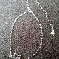 Modeschmuck Fußkettchen / Blume / Silber